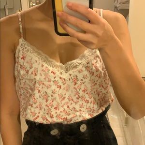 White floral cami tank top